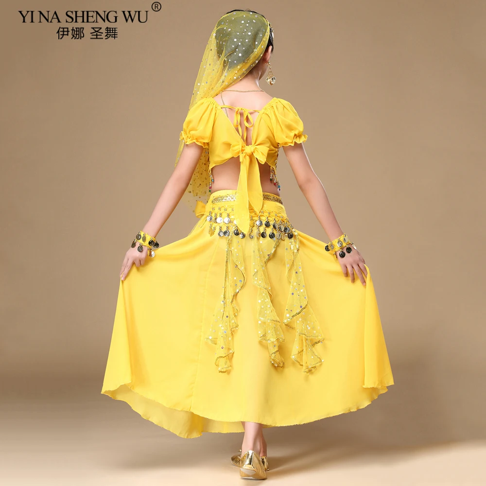 6 pz/set Costumi di Danza Del Ventre Orientale Per Bambini Set di Danza Del Ventre Ragazze Bollywood Indiano Pratica Vestiti di Prestazione H017