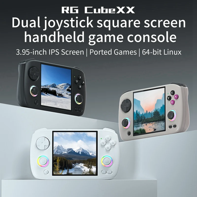 RG Cubexx Retro Handheld Games Console 32G+64G RGB Joystick Video Gaming Player Supports WIFI Bluetooth HD TV Connection C