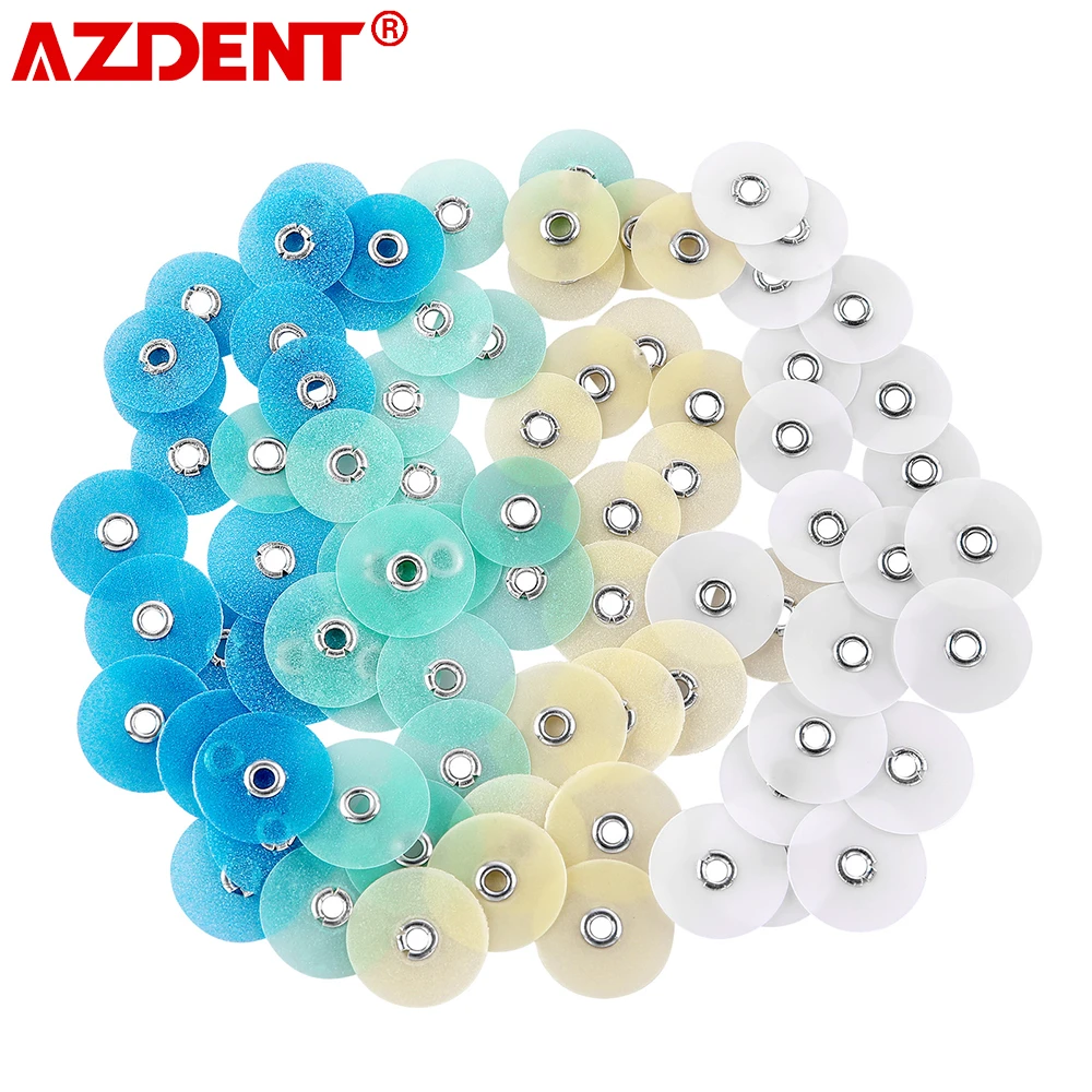 AZDENT Dental Polishing Discs Gross Reduction Contouring Mandrel Stripes Set 80 Pcs Dentistry Materials Teeth Whitening Tools