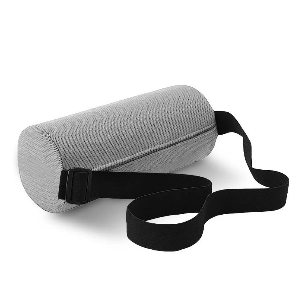 

Foam Waist Pillow Ergonomic Cylinder Lumbar Support Cushion with Straps Slow Rebound Auto Seat Back Cushion Office