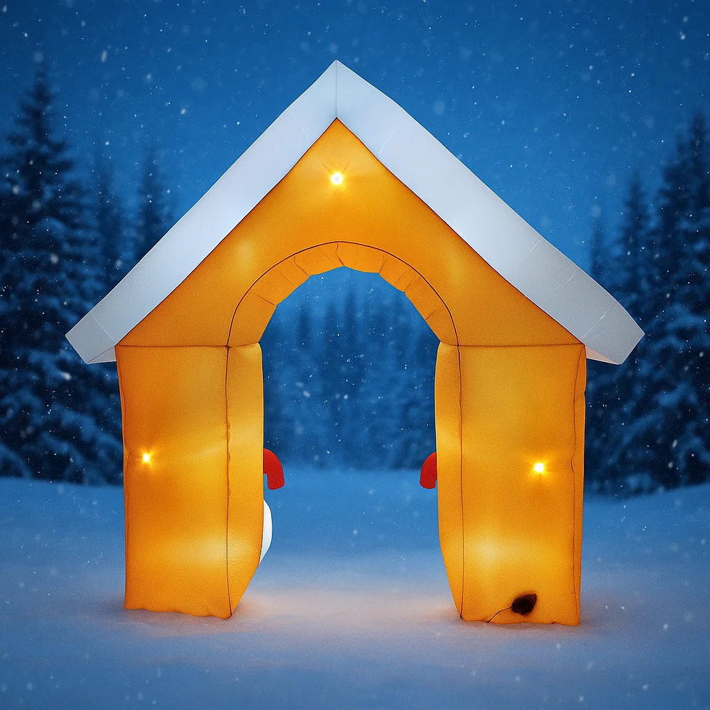 8.8FT Gingerbread House Archway Inflatable Christmas Decorations Xmas Ornament With LED Lights Outdoor Yard Holiday Party Toy