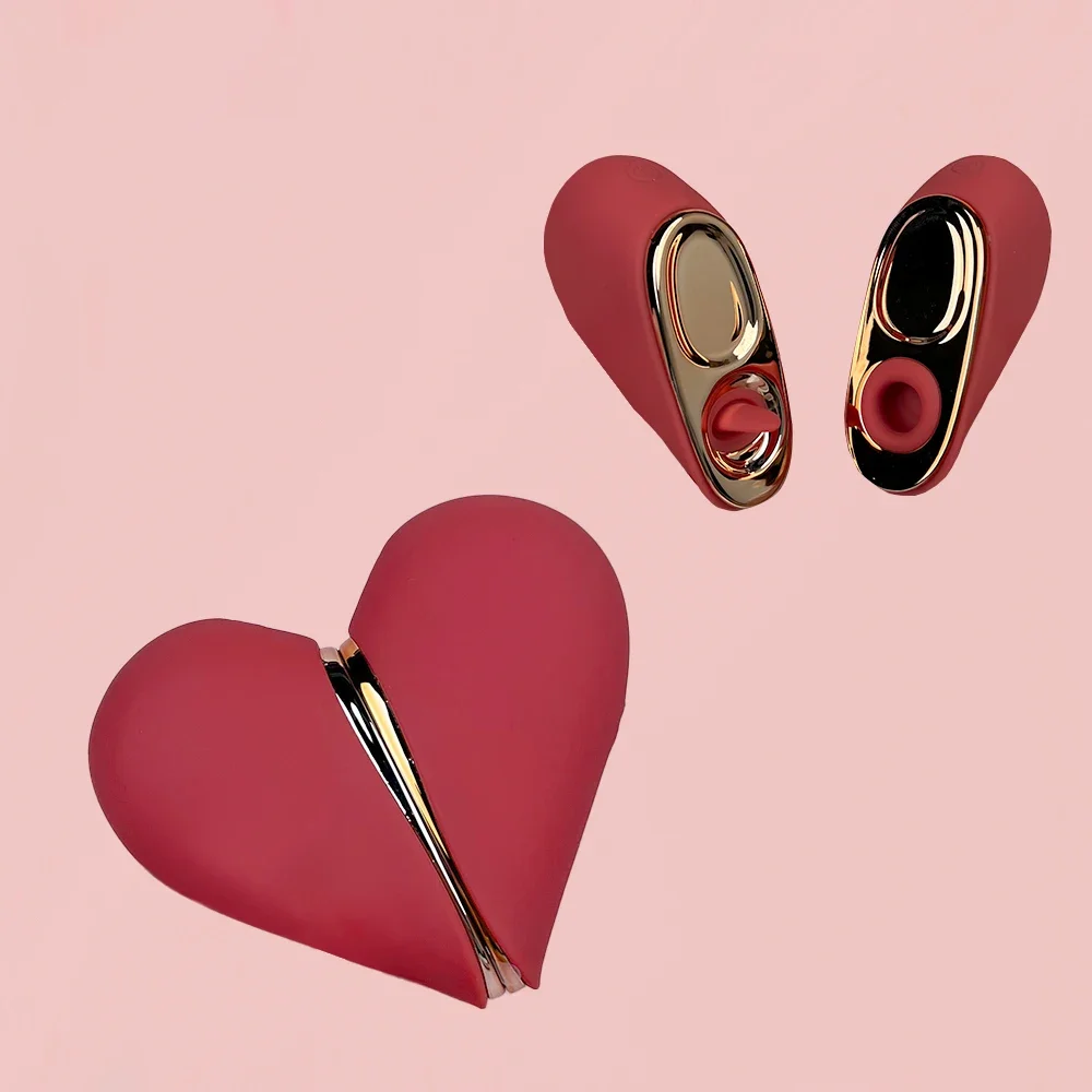 Heartbeat One Heart Two Vibrators 5 Likcing 5 Suction Modes Woman Sex Toy Romantic Love Gift Penetration Female Masturbation