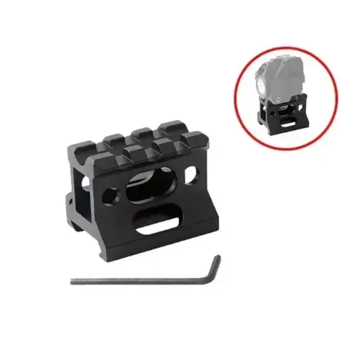 YYDST 시스루 디자인 라이저 브래킷 스코프 마운트 라이트 무게추, 손전등 광학 레이저 마운트 사냥용, 1 인치 높이