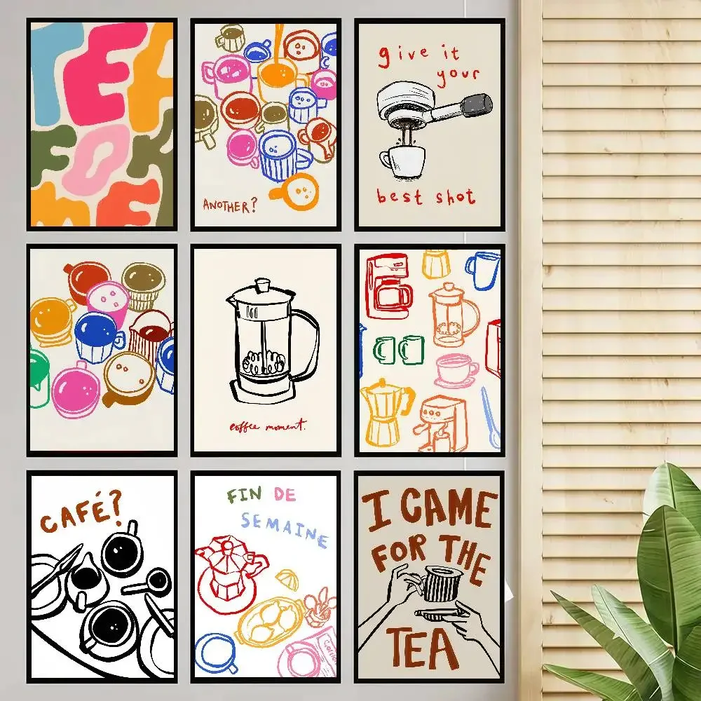 Aesthetic Retro Kitchen Another Coffee Poster Self-adhesive Art Room Entrance Restaurant Wall Decor Art Painting