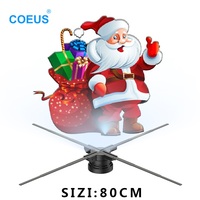 3D HD Hologram Fan Projector Wifi 80cm LED Sign Holographic Player support Image Video Shop Bar Party Advertising Display