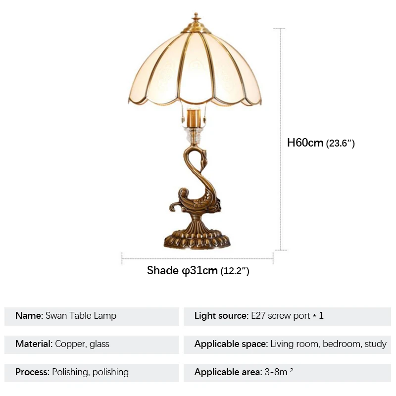 Современные медные настольные лампы SOURA в виде лебедя, Необычные ретро-настольные лампы из латуни и стекла, предметы интерьера для дома, гостиной, спальни, кабинета