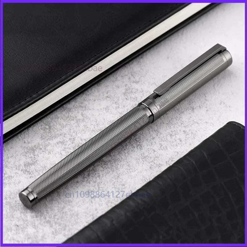 stylo-plume-metallique-quadrille-de-haute-qualite-en-titane-iridium-noir-pointe-ef-f-m-pour-calligraphie-ecriture-fluide-et-pratique-papeterie