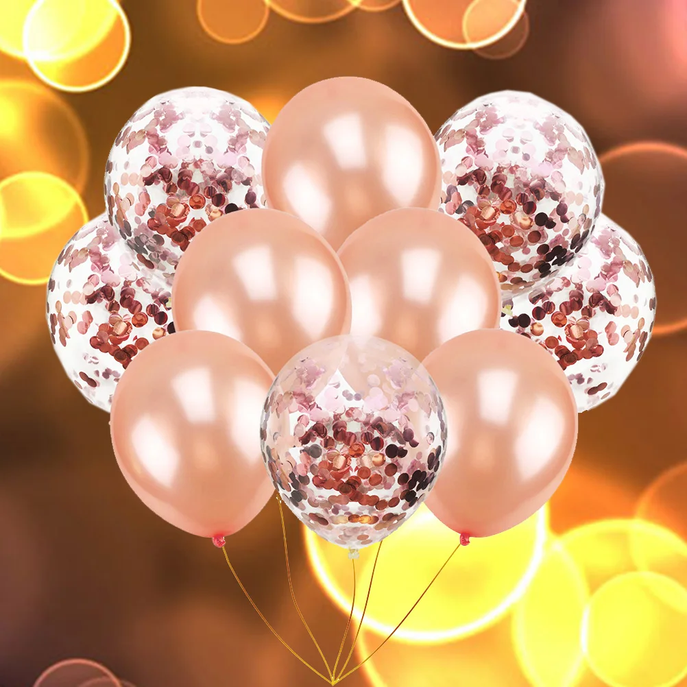 

30 Pcs Clear Balloons Confetti Set Solid Color Ballons with Gold Glitter Sequins