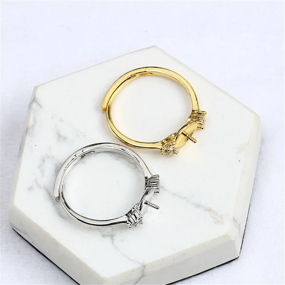 

Adjustable Gold Plated Pearl Ring Settings Findings & Accessories - for Jewelry Making Bulk Wholesale Craft Supplies 9-10mm