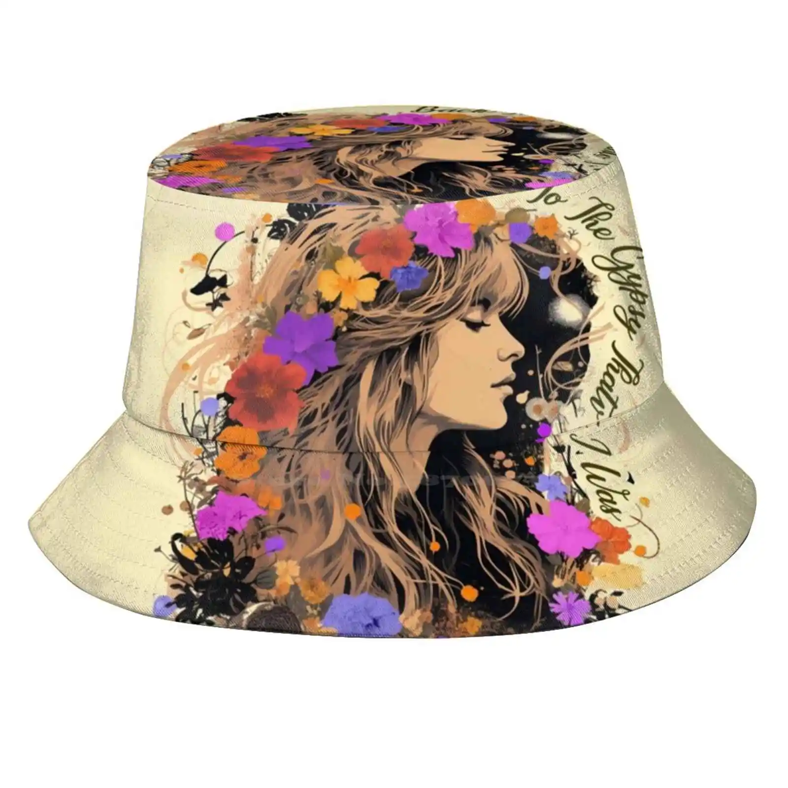 Vintage Stevie Nicks Design With Wildflower Gypsy That I Was Sun Cap Fisherman Hat Bucket Hats Music 70S Dreams Vintage Lyrics