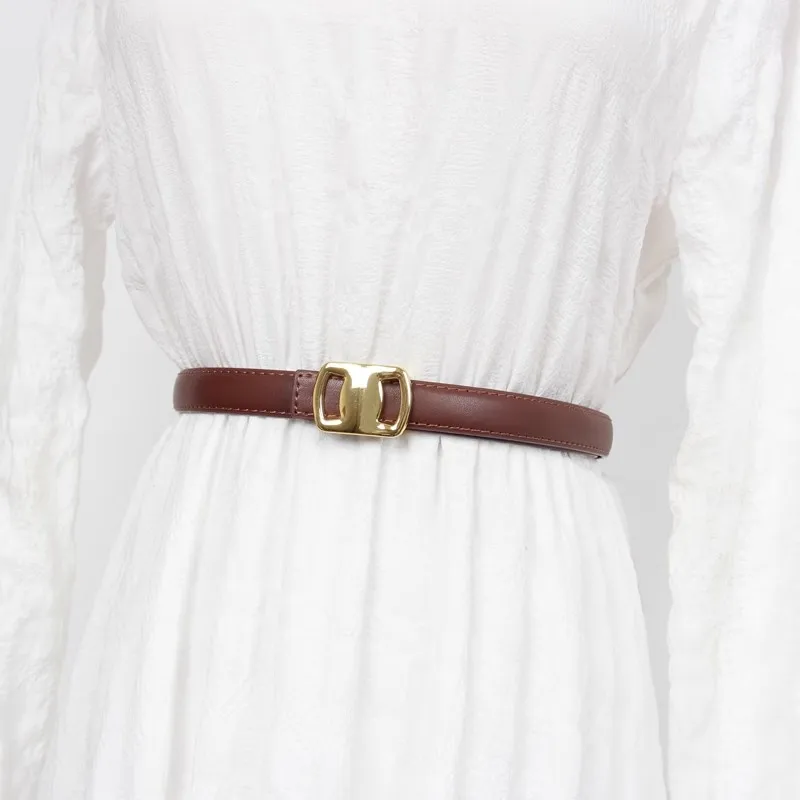 

Ремень из натуральной кожи с золотой пряжкой, женский корсет, женское пальто с поясом, платье с поясом, узкий ремень J1596