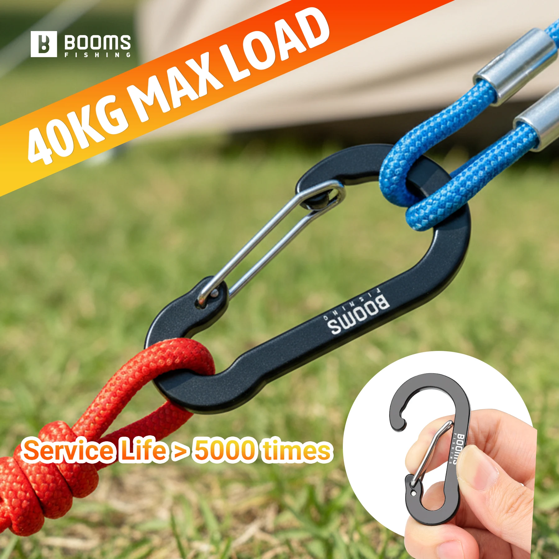 Booms Fishing CC1-30 Stück Aluminiumlegierung 5cm Karabiner Schlüsselanhänger Camping-Schnappverschluss Kleine Clips Verschluss-Schnalle Haken Angelzubehör – Detail 5