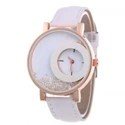 Reloj de pulsera de cuarzo para mujer, cronógrafo con esfera grande de diamante roto, informal, versátil, a la moda