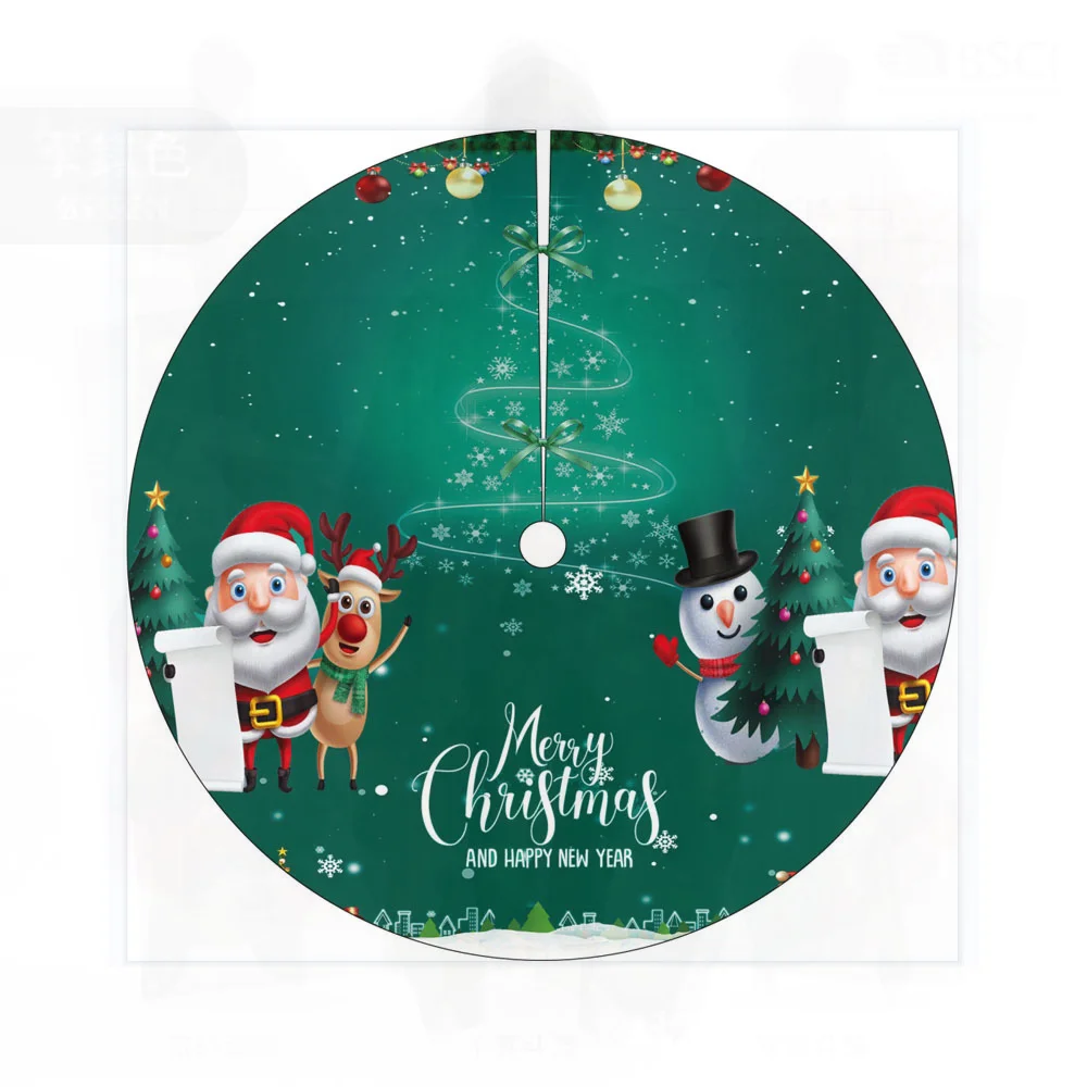 超ソフトな起毛コットン製クリスマスツリースカート-90cm-アメリカンスタイル-クラフトデコレーション-雪の結晶-ウェハース-3d-クリスマスツリー写真