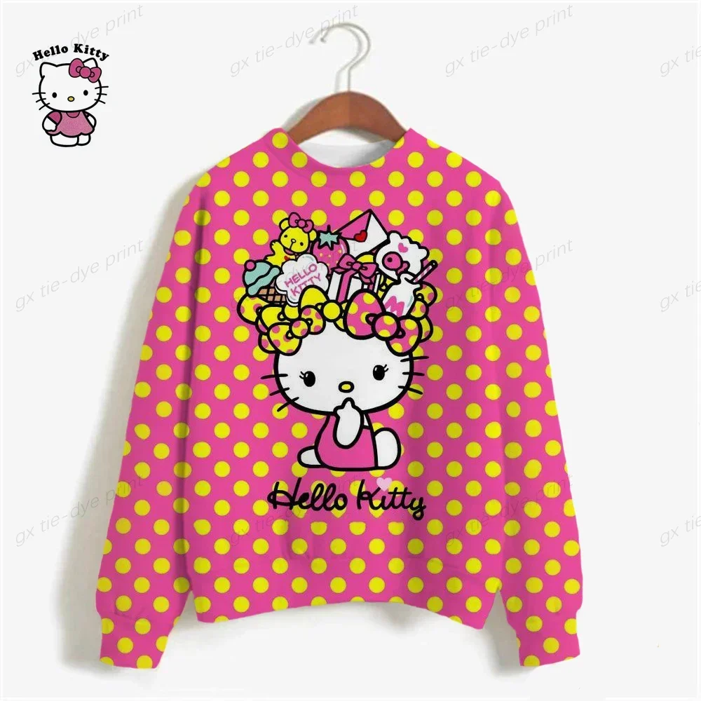 HELLO KITTY Japanese Anime Funny Cartoon Hoodie Women Spirited Away HELLO KITTY Sweatshirt 90s Graphic Hoody Female