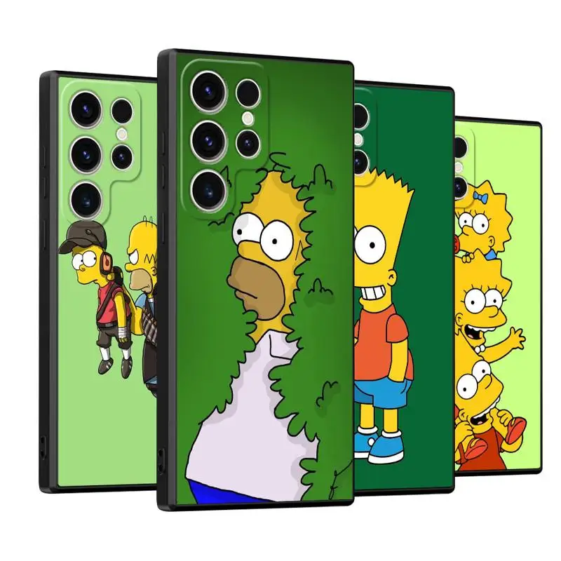 The-Simpsons Homer Marge Bart Maggie Phone Case for Samsung Galaxy S23 Ultra S22 S21 FE S20 S10 S10E Note 20 10 Plus Coque