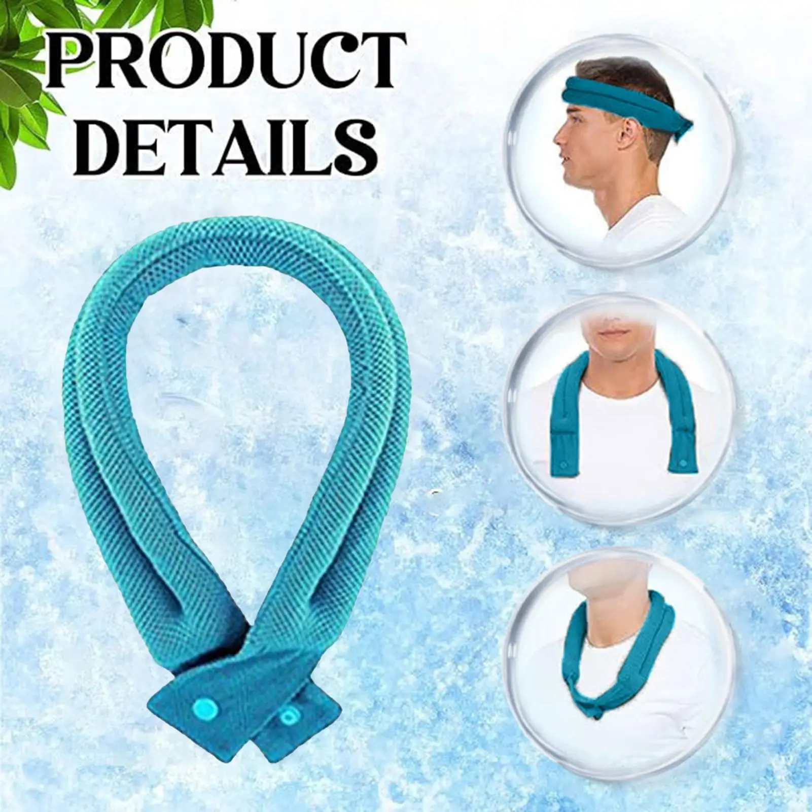 1Pcs Cooling Neck Wraps Cooling Towels with Ice Polymer Soft Breathable Neck Coolers for Summer Heat Sports Gym Workout Men