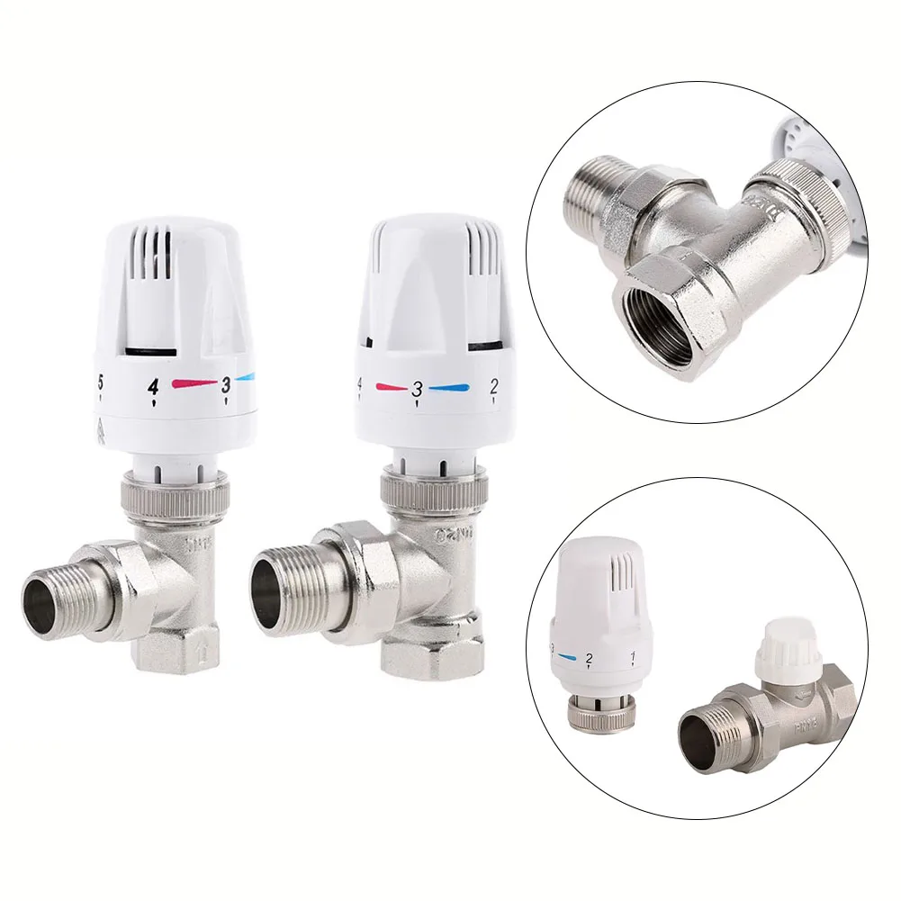 1pc Thermostatic Radiator Valve For Floor Heating Automatic Thermostatic Radiator Valve G1/2in G3/4in Home Hehating Accesories