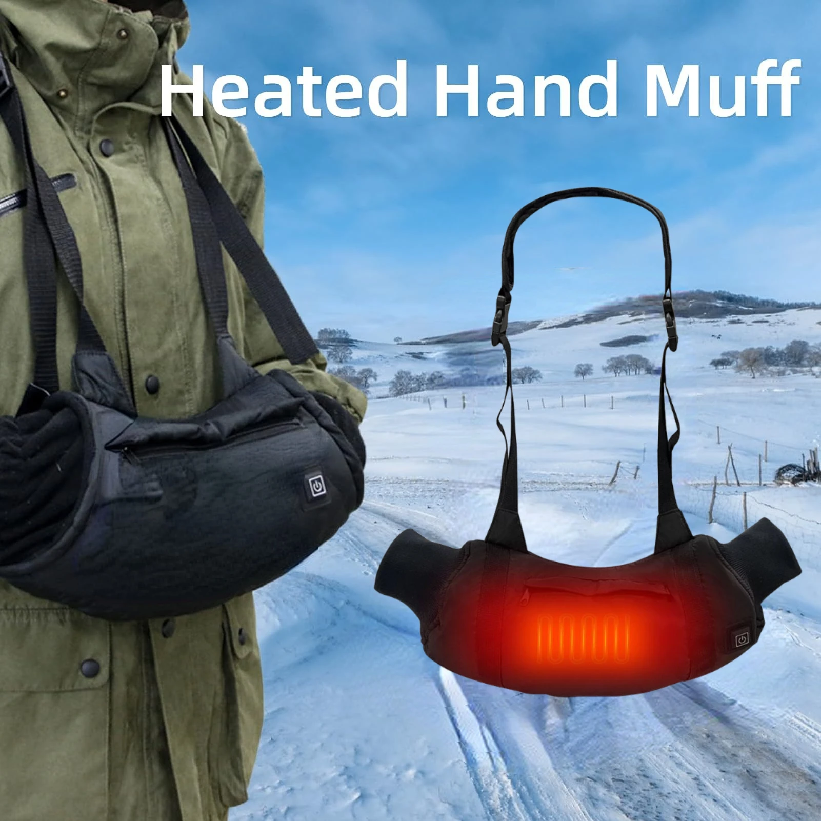 

USB Electric Heated Warm Gloves, 3-Gear Temperature Control, Waterproof Winter Hand Warmer, Hunting Fishing Outdoor Accessories