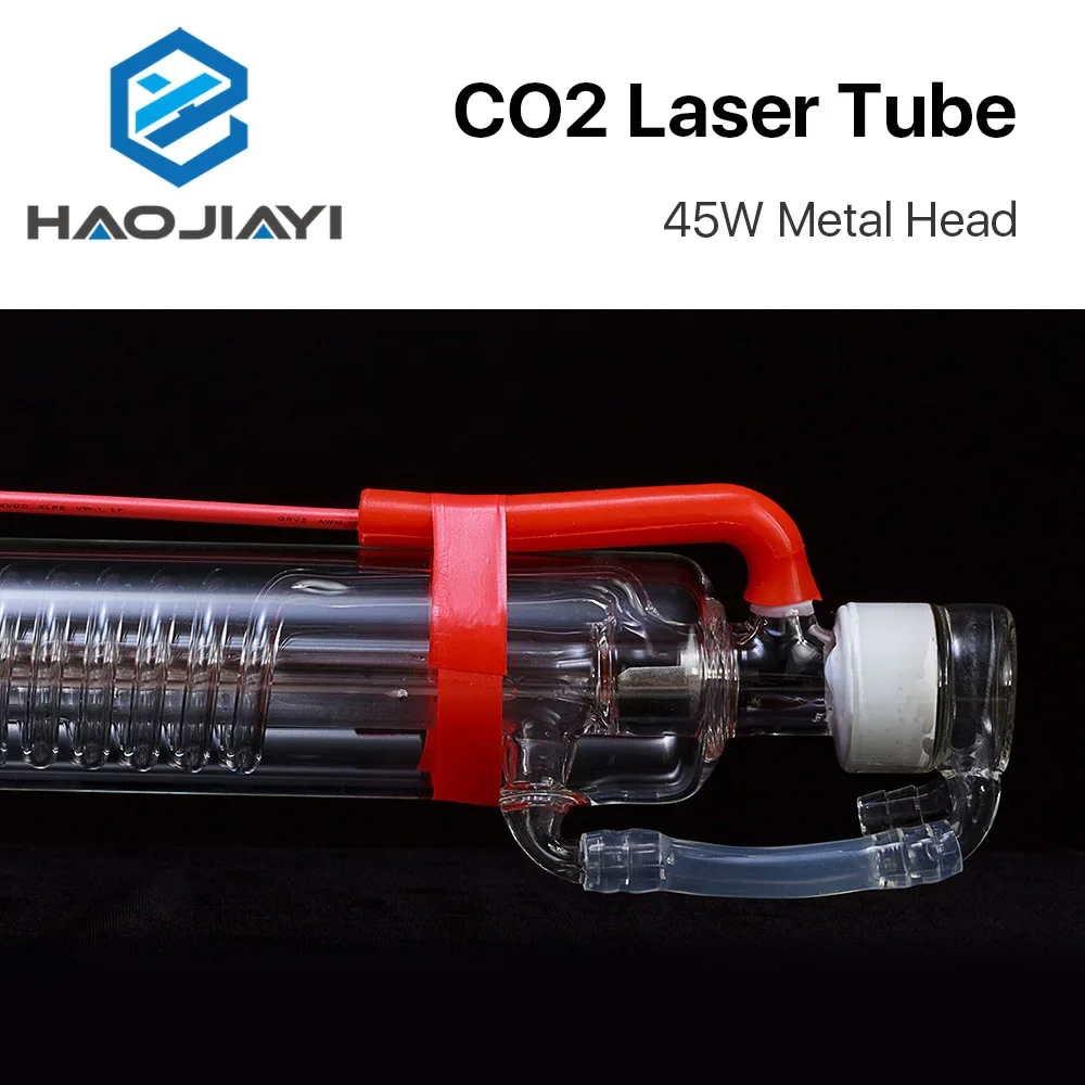 45-50W Co2 Laser Metal Head Tube 850MM Glass Pipe for CO2 Laser Engraving Cutting Machine