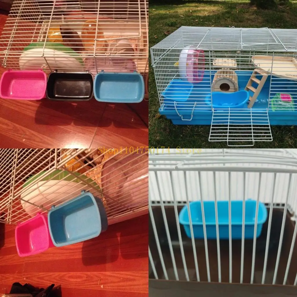 Removable Hamster Bowl Plastic Hanging Pet Cage Bowl Cup for Cat top sale
