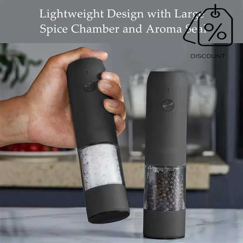 Smerigliatrici elettriche automatiche per sale e pepe da 2 confezioni - Livelli di macinazione regolabili ricaricabili tramite USB-Y48A