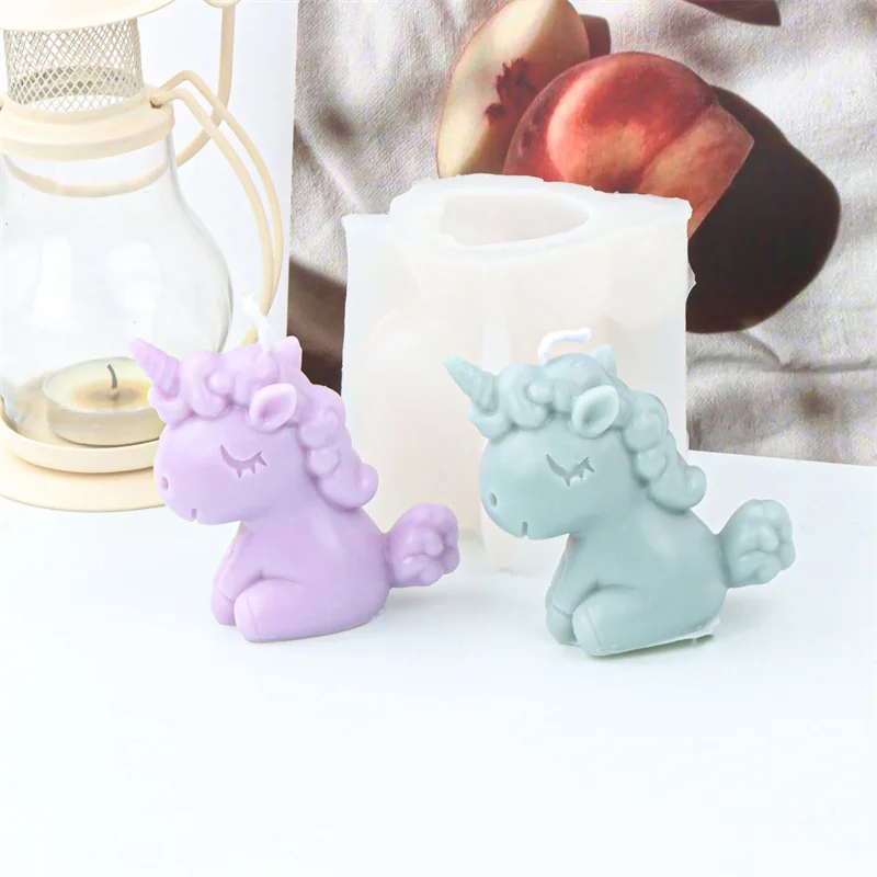 3D Animal Series Silicone Molds DIY Cute Cow Unicorn Deer Scented Candles Plaster Resin Craft Casting Tools Home Handmade Gifts