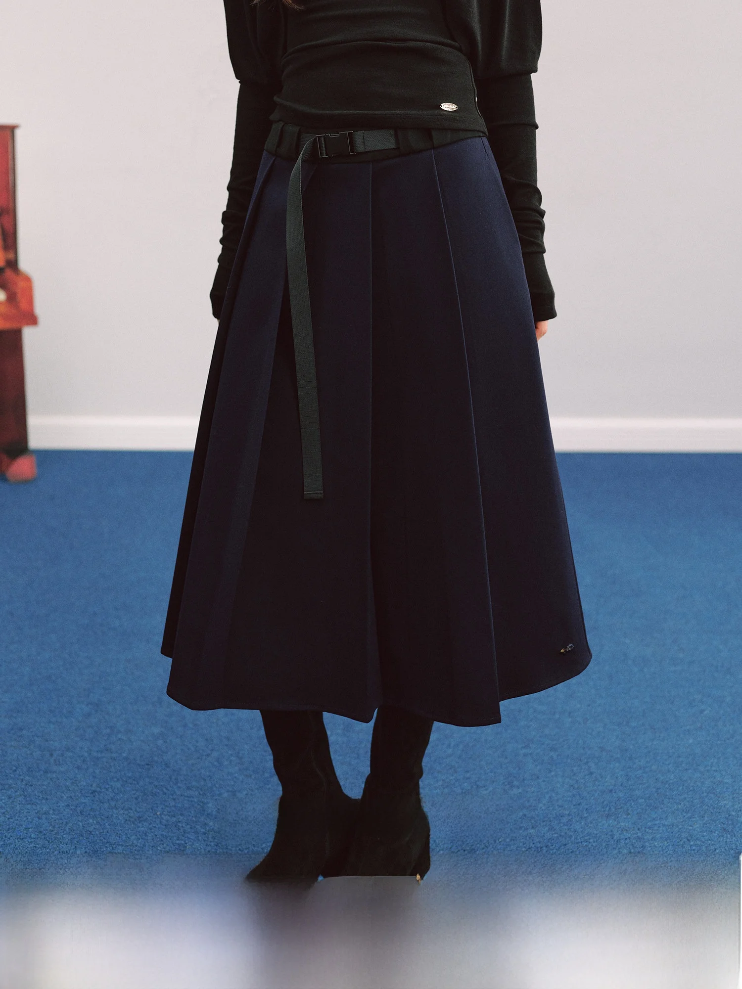 

Женская повседневная юбка-трапеция LaluneDuCiel средней длины из полиэстера с плиссировкой, модель «Зонт»