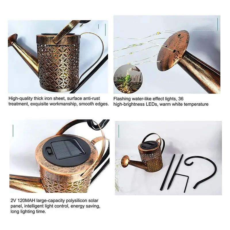 Solar Watering Can Light Waterproof Outdoor Garden Decor Yard Porch Lawn Backyard-A27R