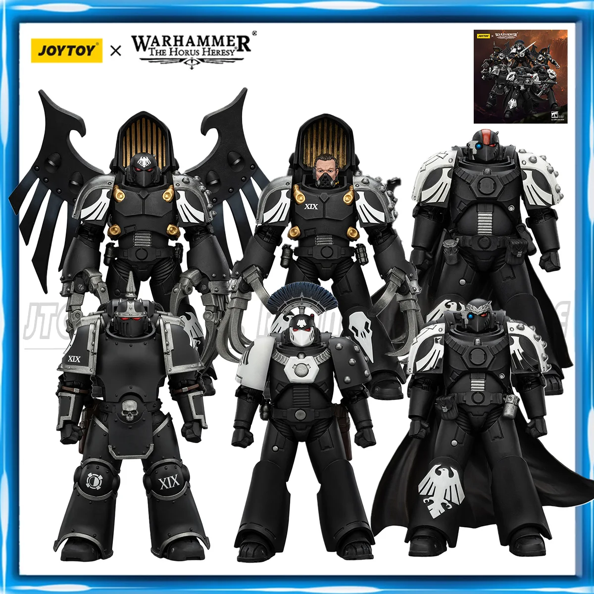 JOYTOY Warhammer 40K 1/18 Action Figure Raven Guard Dark Fury Mor Deythan MkVI Tactical  Figures Toys Model
