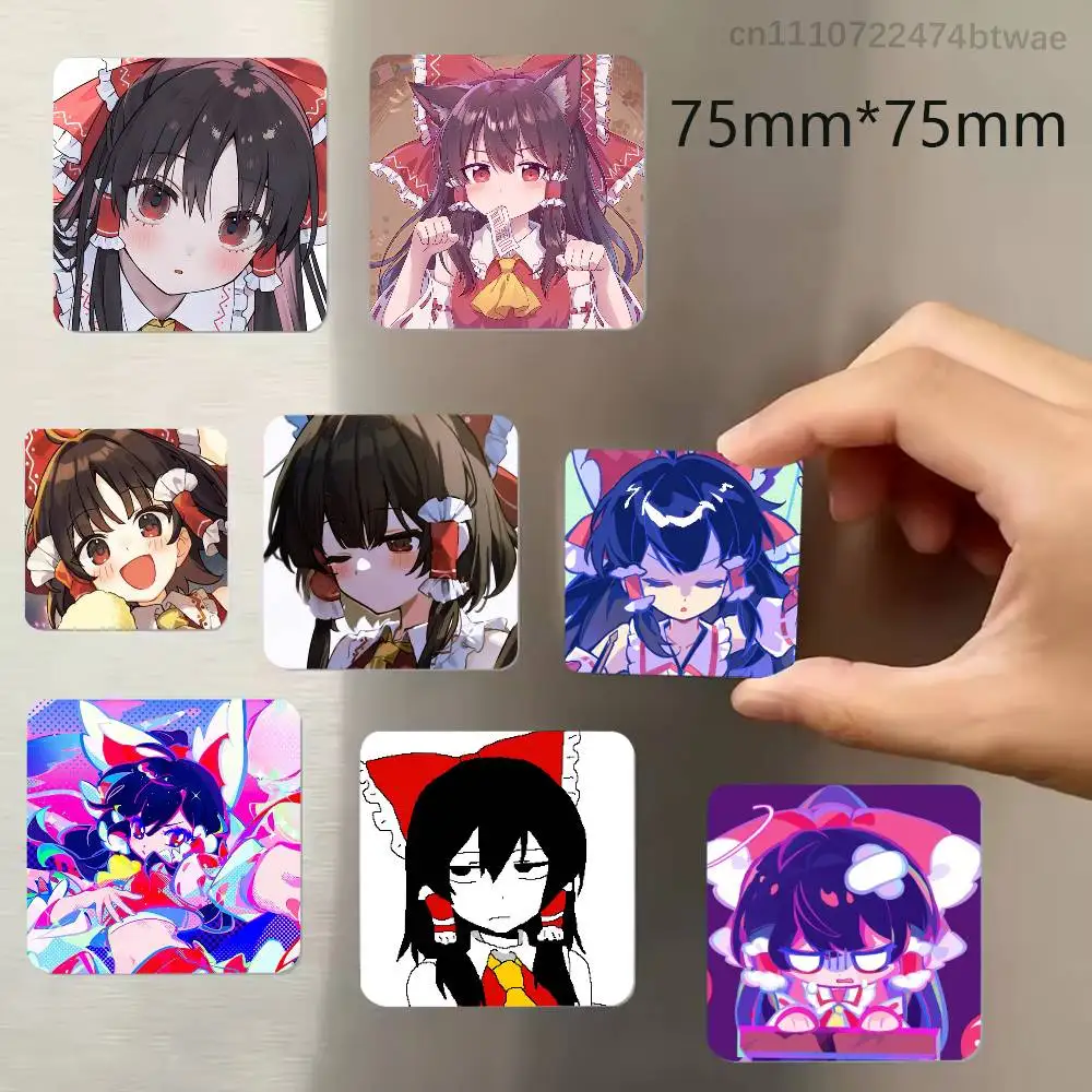 Touhou Hakurei Reimu Refrigerator Magnets Cute Cartoon Magnetic Personality Decorations Creative Gifts
