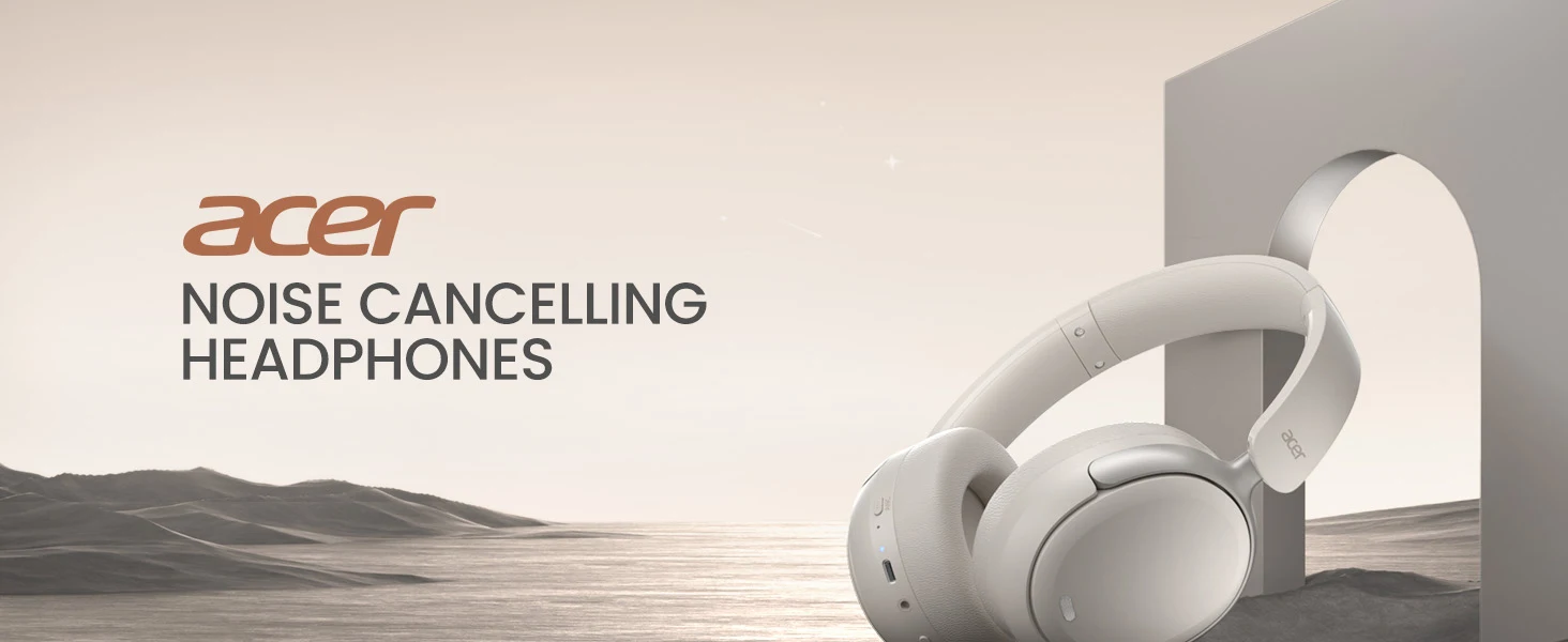 Acer OHR516 ANC Kabelloser Kopfhörer mit Geräuschunterdrückung, Hi-Res Spatial Audio, Bluetooth Over-Ear-Headset, 40mm Dynamischer Treiber – Detail 1