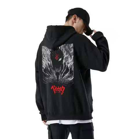 Anime Hoodies y2k Cotton Winter Hooded Women Men Harajuku Sweatshirts Berserk Guts Griffith Print Streetwear Hip Hop Oversized