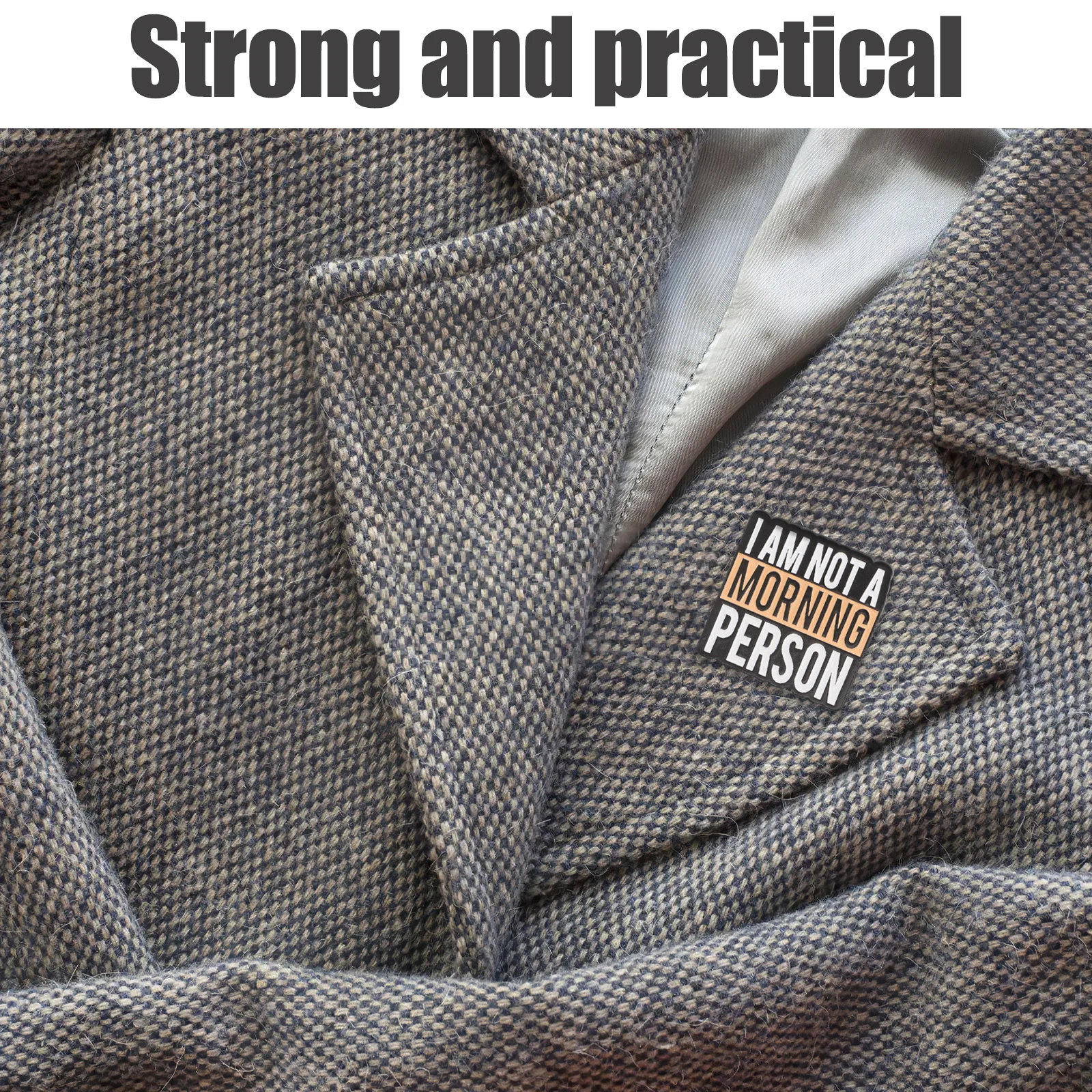 

2Pcs Funny Letter Brooch Pins A Morning Person Zinc Alloy Clothes Badge Party Accessories Funny Badges for Adults