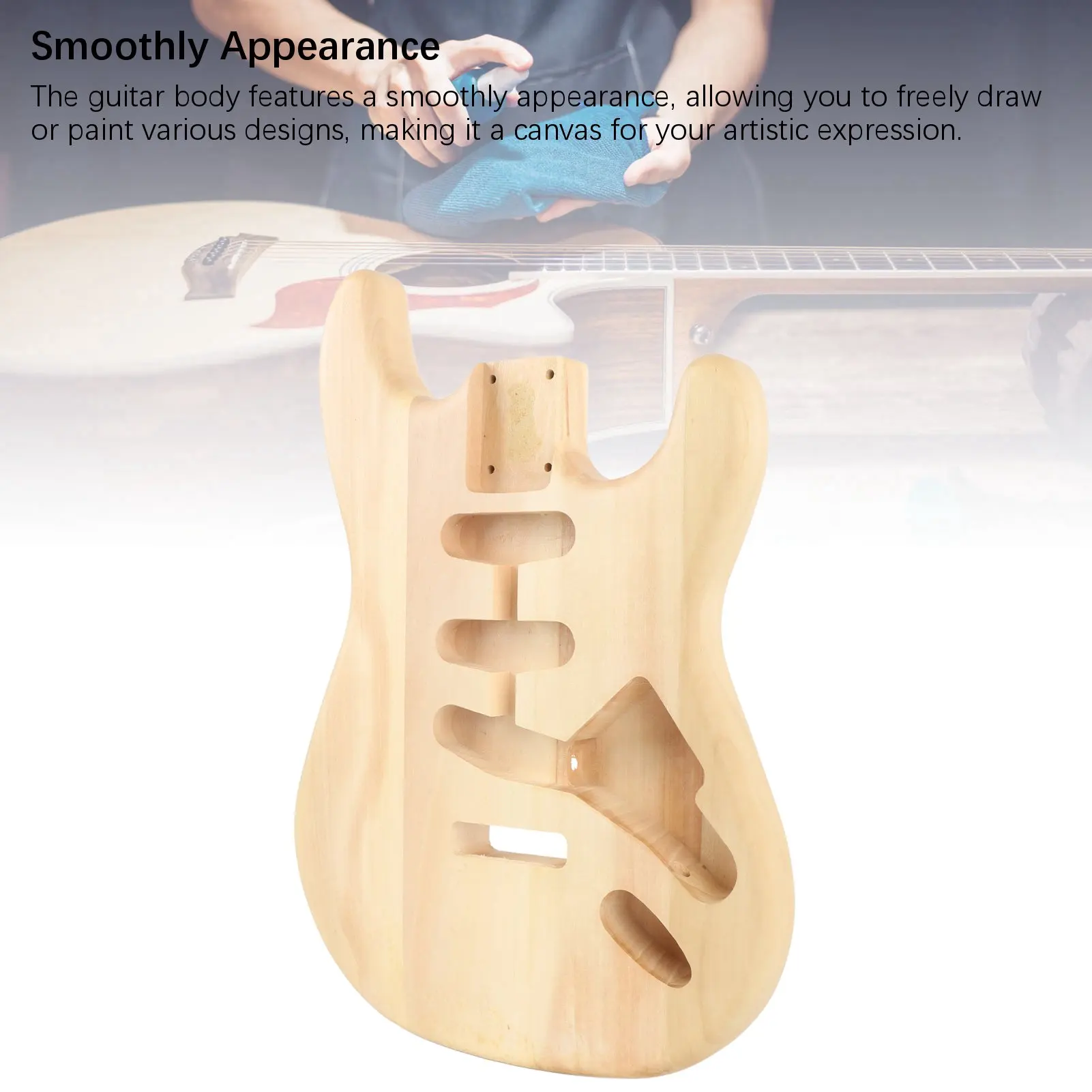 Unfinished Electric Guitar Body - Walnut Wood Blank with Triple Single Pickup Holes, High-Quality Replacement for Guitar DIY