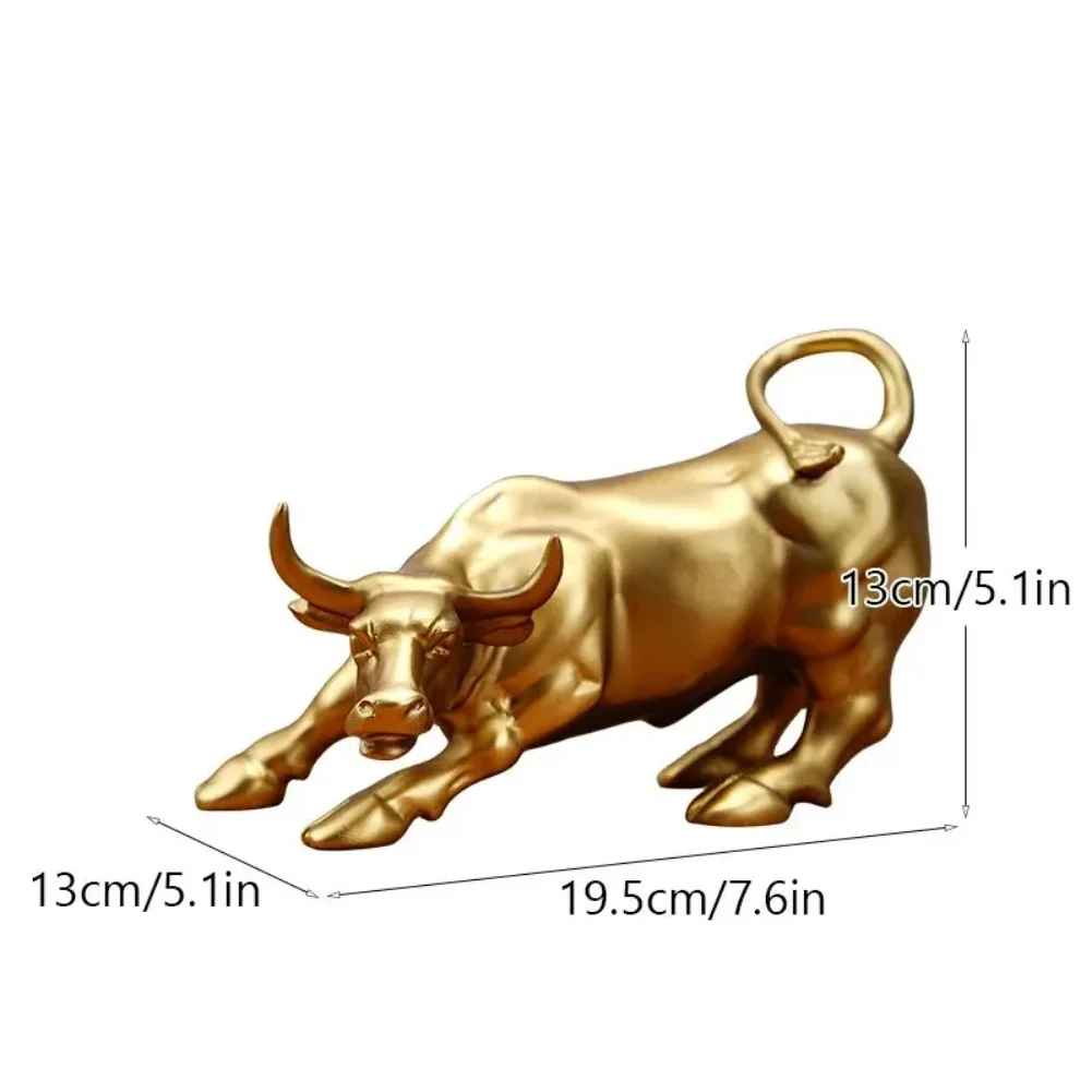 

Northeuins Wall Street Bull Market Resin Ornaments Feng Shui Fortune Statue Wealth Figurines For Office Interior Desktop Decor
