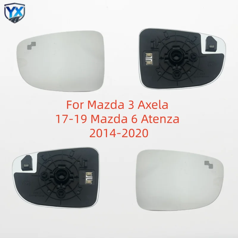 Left Right Side Mirror Glass with Blind Spot Indicator for Mazda 3 Axela 17-19 Mazda 6 Atenza 2014-2020
