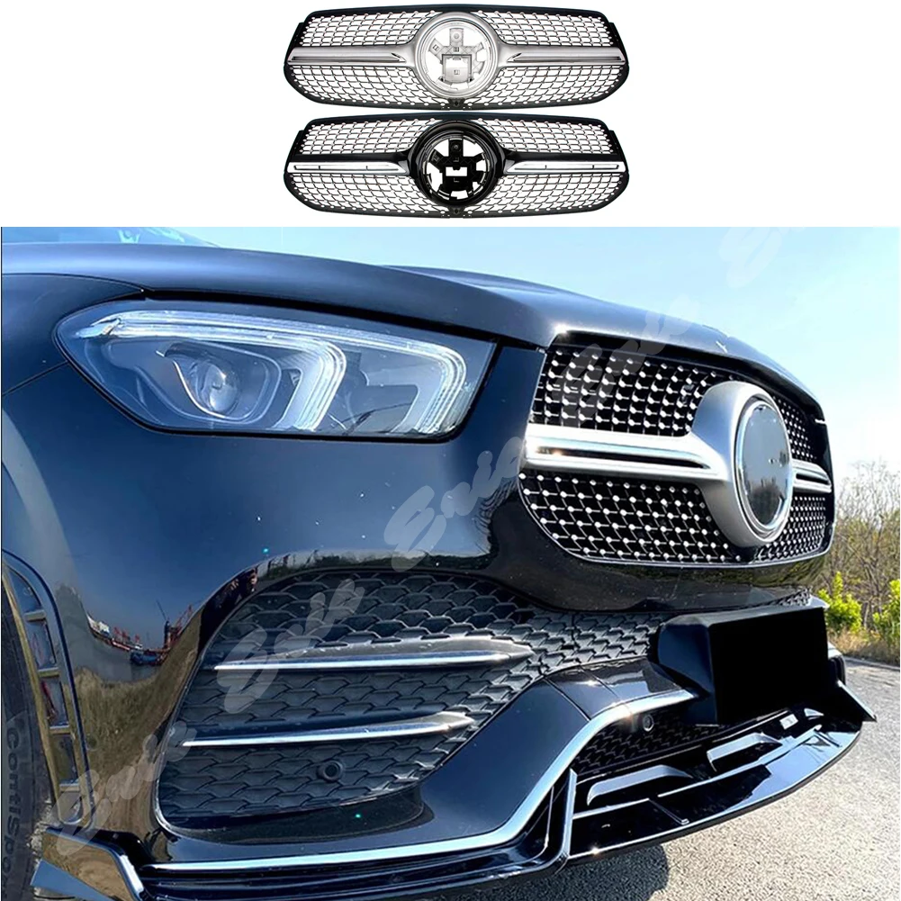 Front Racing Billet Bumper Grille Upper Cover For Mercedes-Benz W167 GLE350 GLE400 GLE450 GLE580 2020-2023 Deluxe Sport OE Style