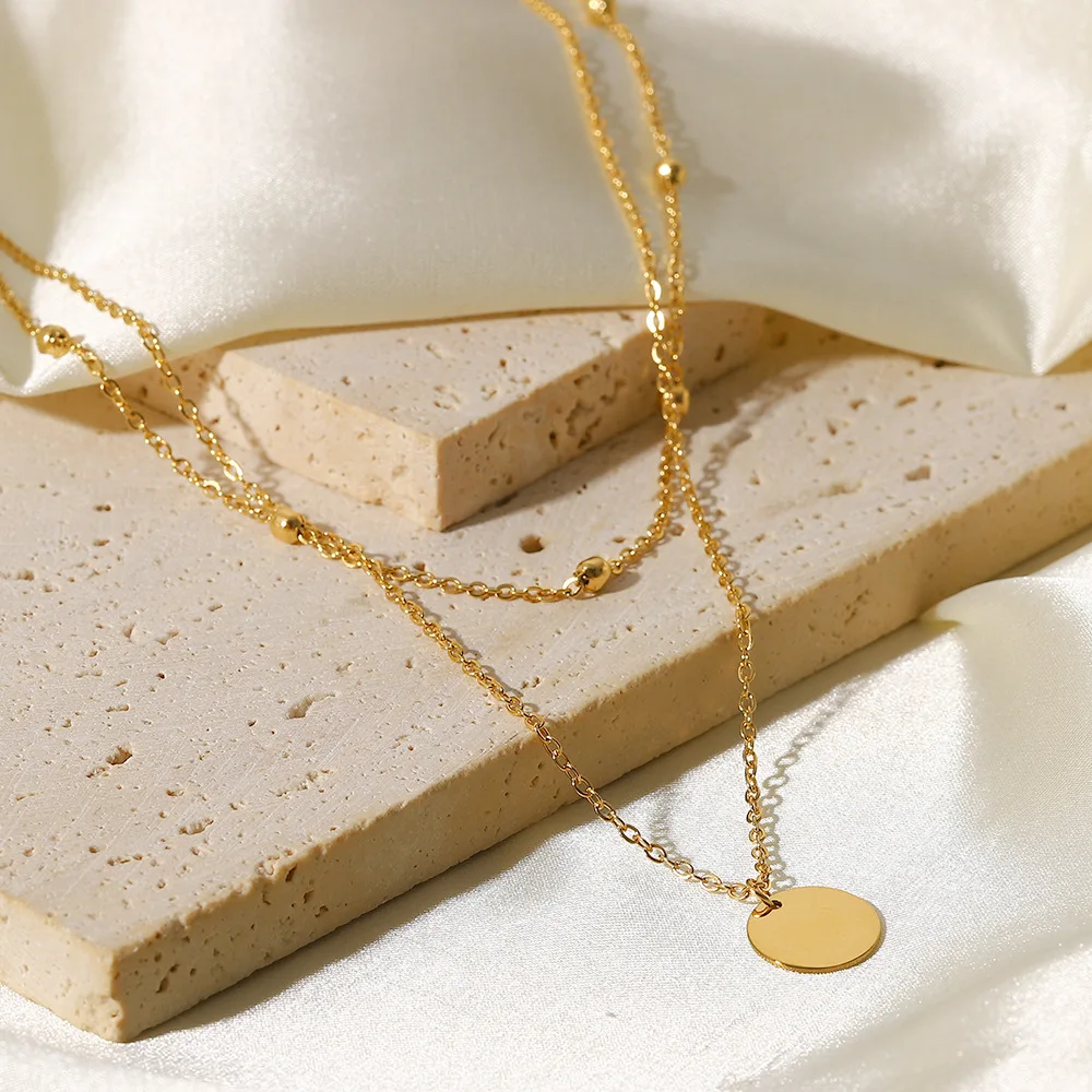 Gold Plated Layered Bead Necklace 2