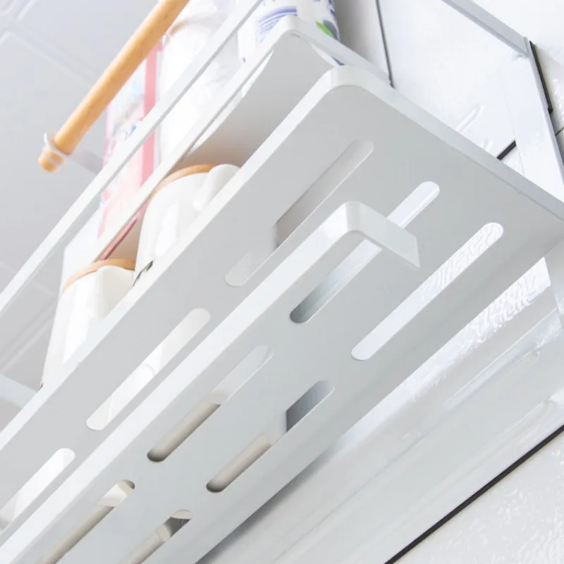 agnetic Refrigerator Shelf Spice Rack with Paper Roll Holder Kitchen Supplies Organizer Hooked Storage for Kitchen