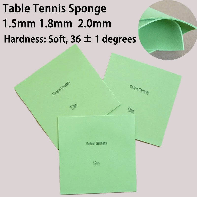 Ultra Soft Table Tennis Sponge 1.5mm/1.8mm/2.0mm Ping Pong Cake Sponge High Elasticity for Short/Long Pips/Pips-in Rubber