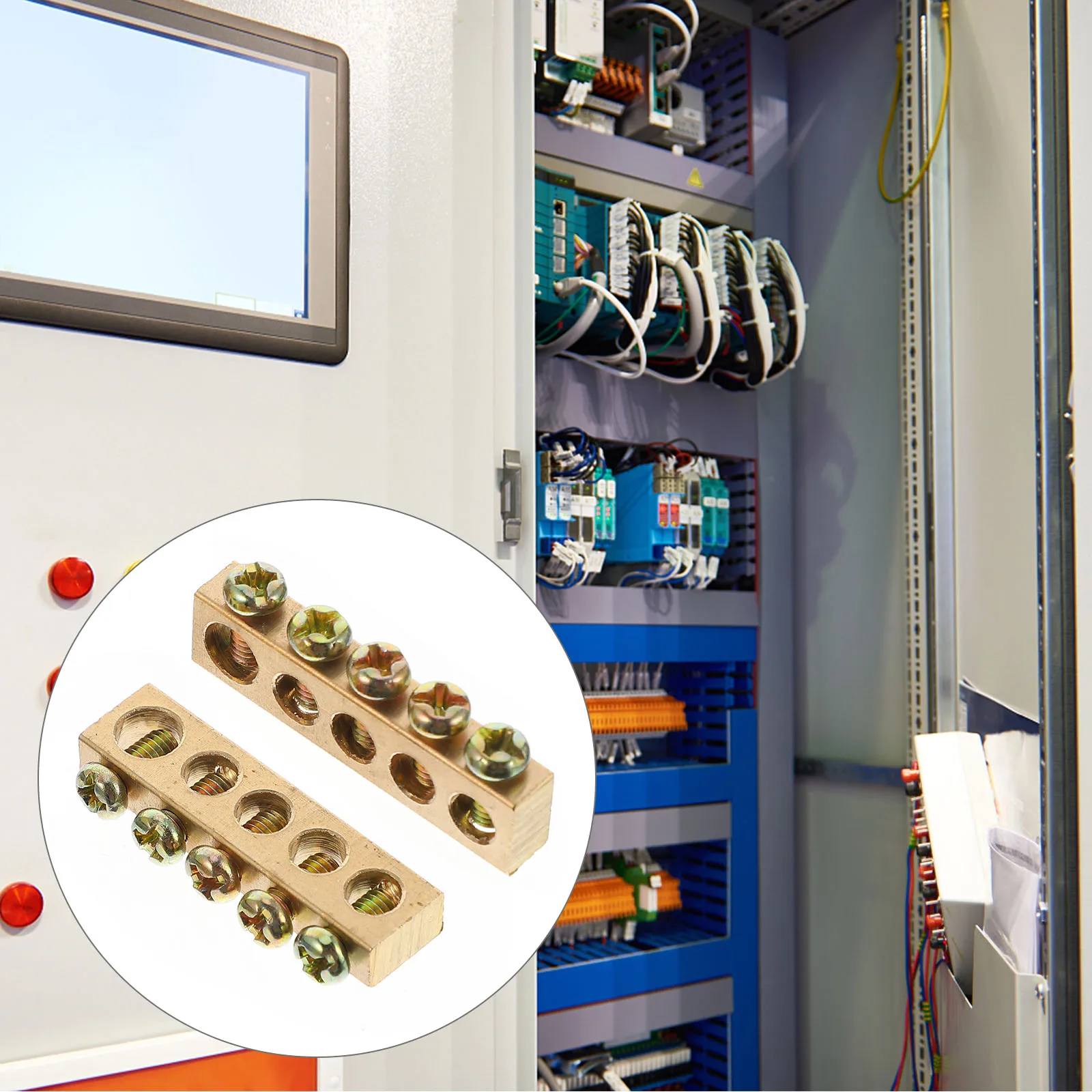 

Copper Neutral Electrical Block Connector Bar High Strength Electrical Screw Terminal Grounding Bars Screw Terminal Blocks
