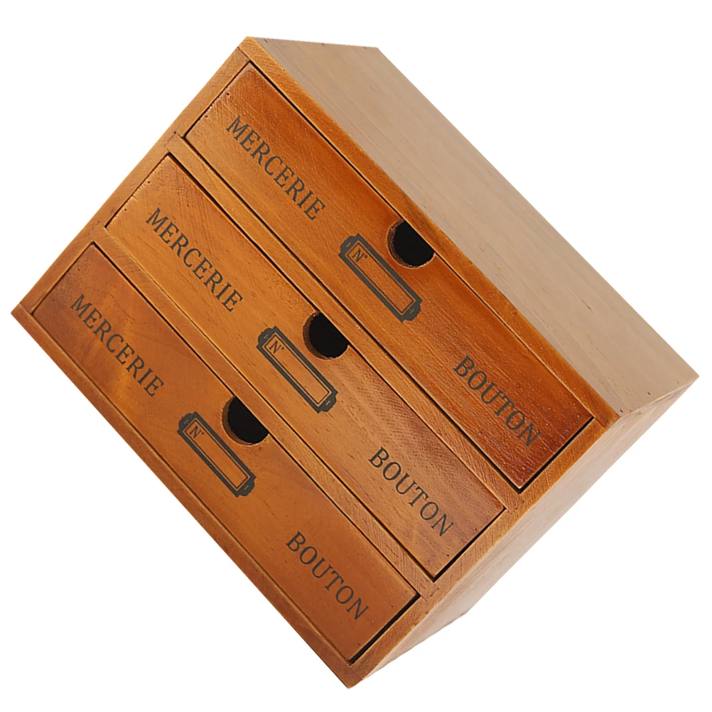 

Wooden Storage Box 3-layer Desktop Organizer Large Capacity Makeup Display Case Sundry Holder Kitchen Storage Solution
