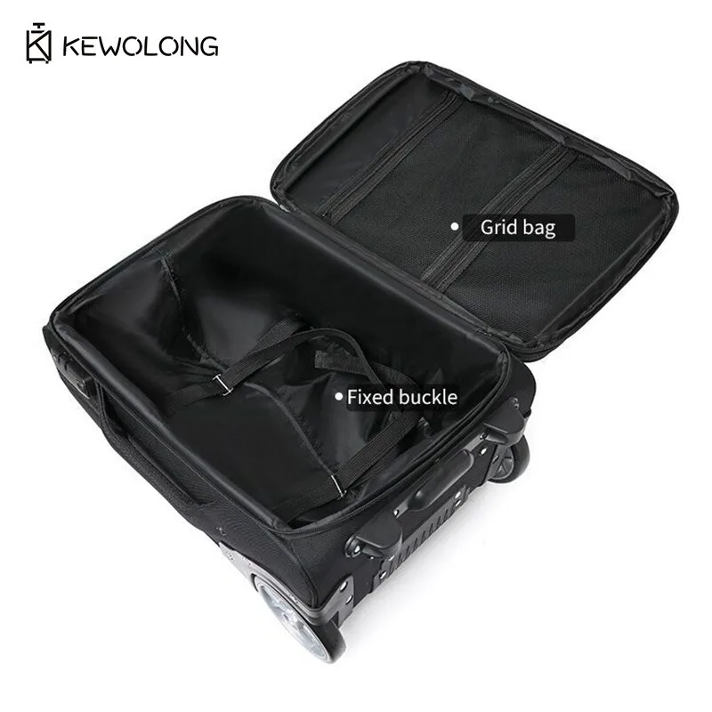 حقيبة سفر من قماش أكسفورد ذات سعة كبيرة، حقيبة سفر مع قفل TSA بعجلات ضخمة قابلة للفصل، حقيبة عربة متينة للطلاب #4