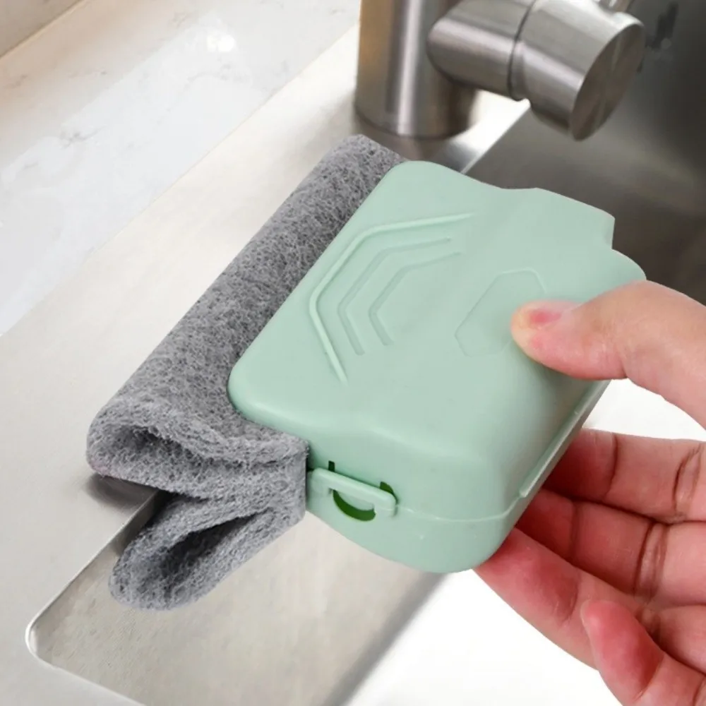 2 In 1 Window Track Cleaner Brush Head Scouring Pad Window Groove Cleaning Brush Multipurpose Hand-held Narrow Gaps Cleaner