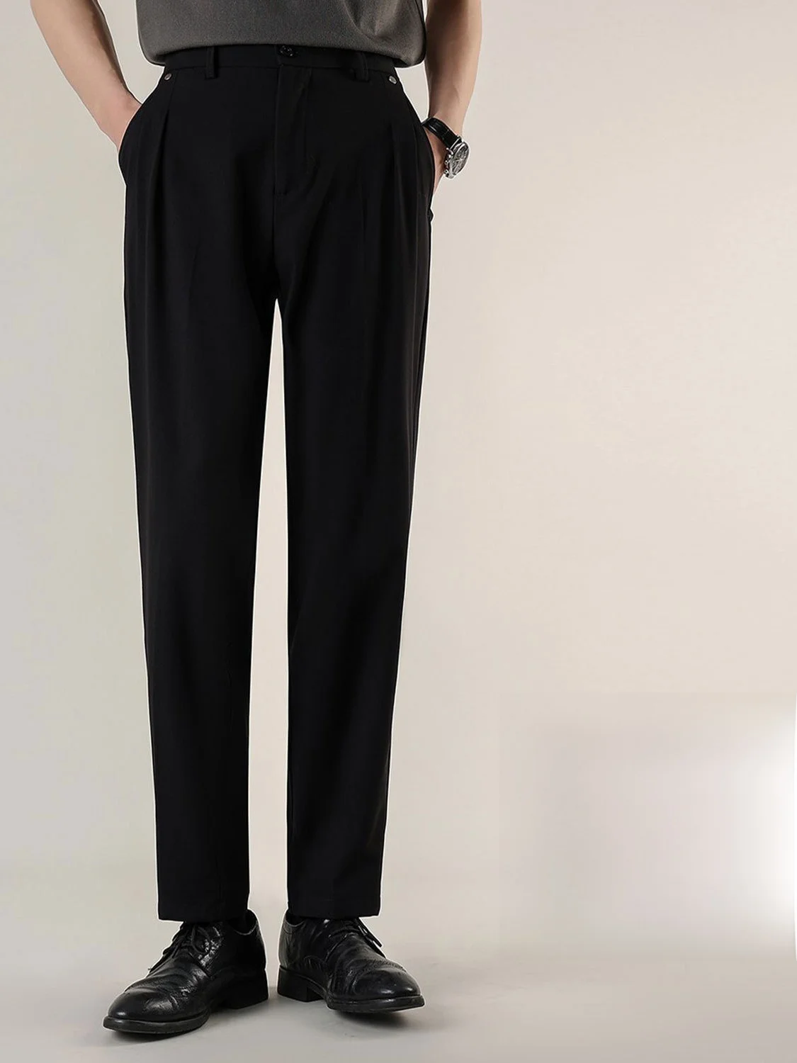 

Мужские повседневные брюки свободного прямого кроя, летние, деловые, длинные, больших размеров, универсальные, не требующие глажки, для поездок на работу