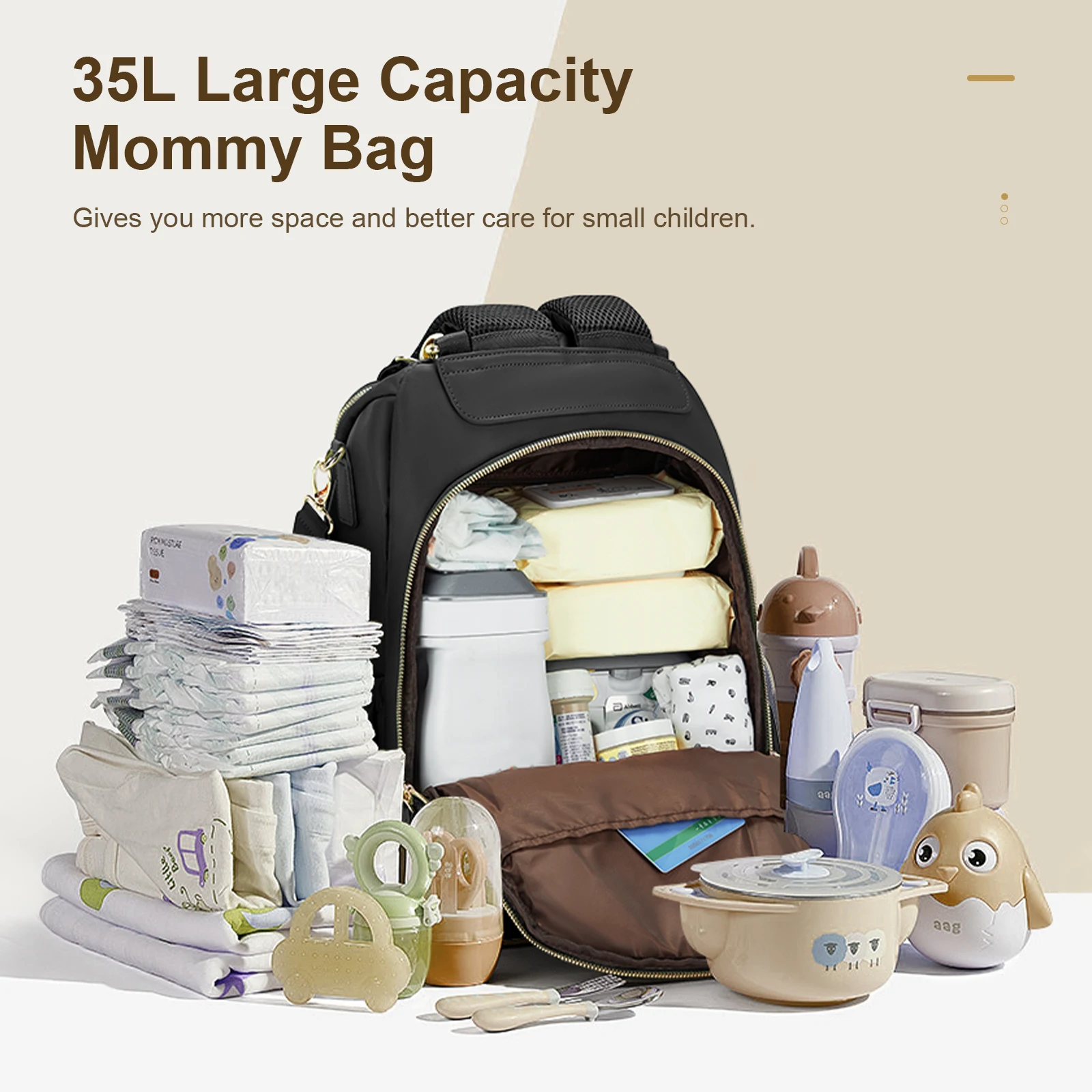 Baby Diaper Bag Backpack for Boys Girls, Multifunction Newborn Nappy Bag Bottle Insulation Bag Mom dad Diaper Bags with Straps