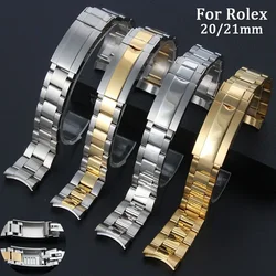 316 Solid Stainless Steel Strap 20mm 21mm for Rolex Submariner Water Ghost Band Universal Waterproof Bracelet Metal Wristband