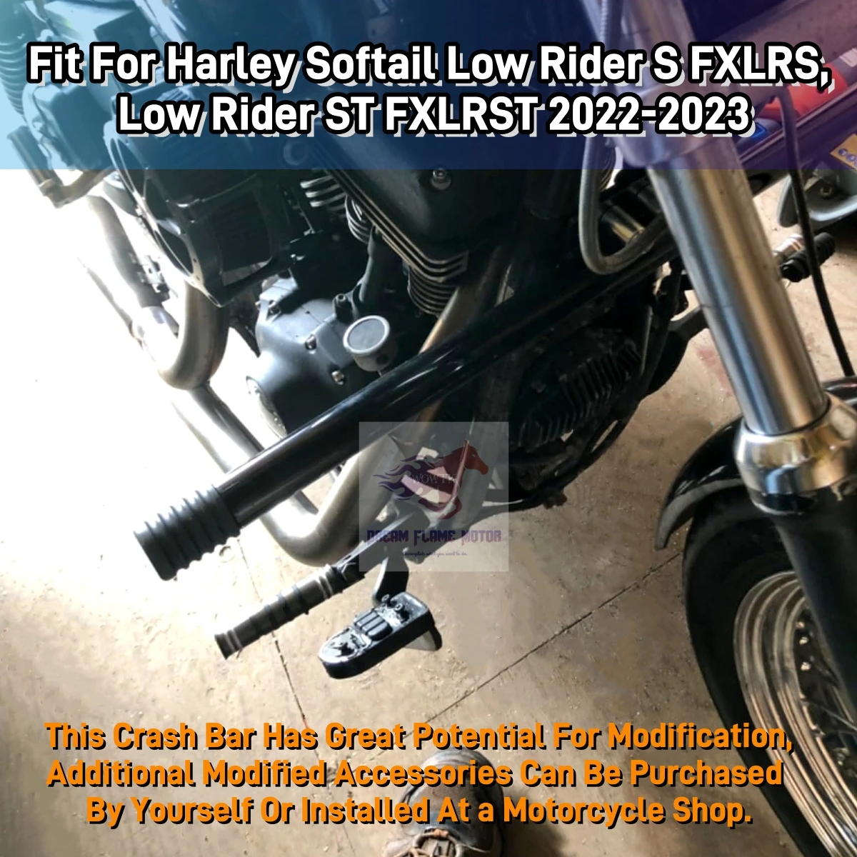 Pelindung Mesin Depan, Crash Bar, Bumper Motor, Foot Pegs Slider untuk Harley Softail Low Rider S ST FXLRS FXLRST 2022 2023