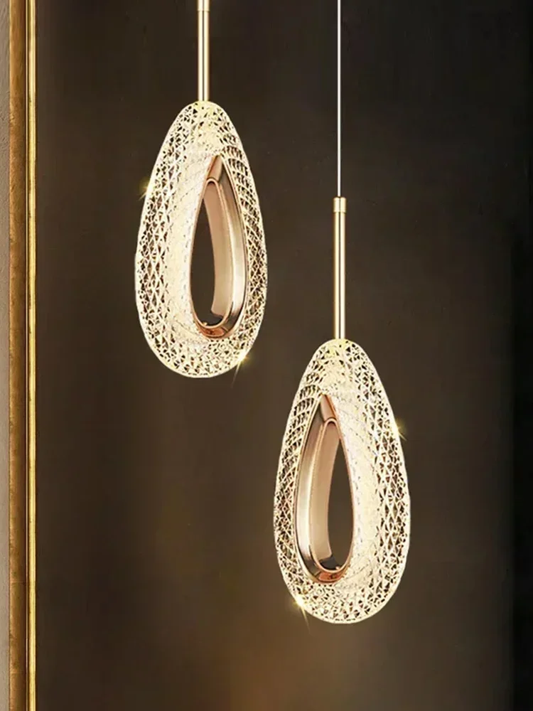 Noordse luxe plafondkroonluchter, warm licht, nachtkastje, hoogwaardige LED-kroonluchter, binnendecoratie restaurantkroonluchter - afbeelding 2
